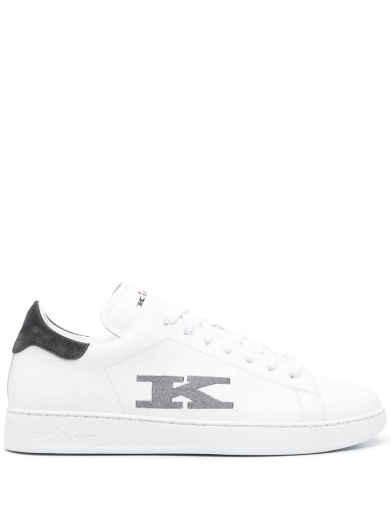 Kiton logo-embroidered leather sneakers - White von Kiton