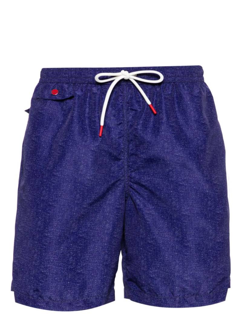 Kiton logo-embroidered swim shorts - Blue von Kiton