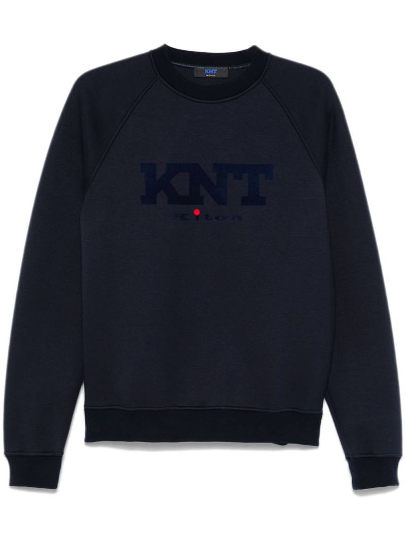 Kiton logo-flocked sweatshirt - Blue von Kiton