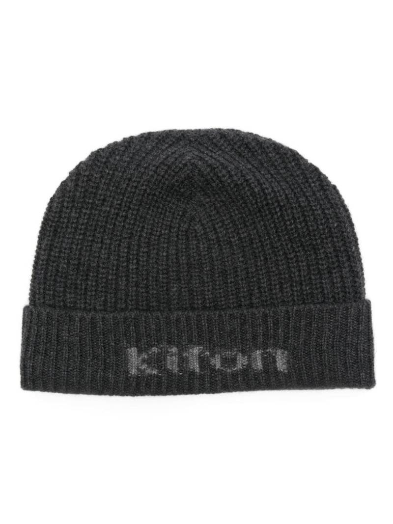 Kiton logo-intarsia beanie - Black von Kiton