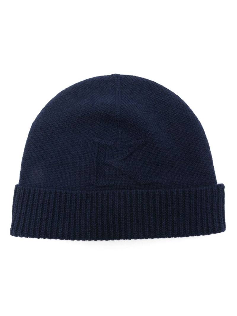 Kiton logo-intarsia beanie - Blue von Kiton