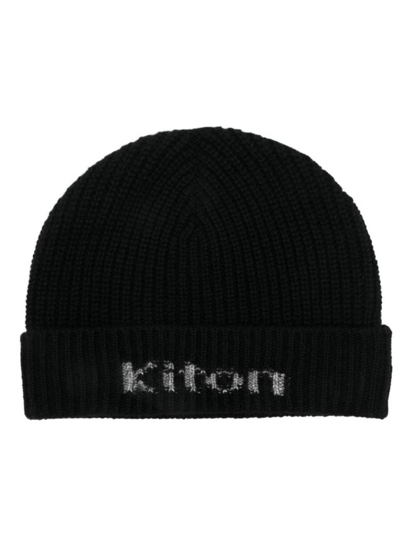 Kiton logo-jacquard beanie - Black von Kiton