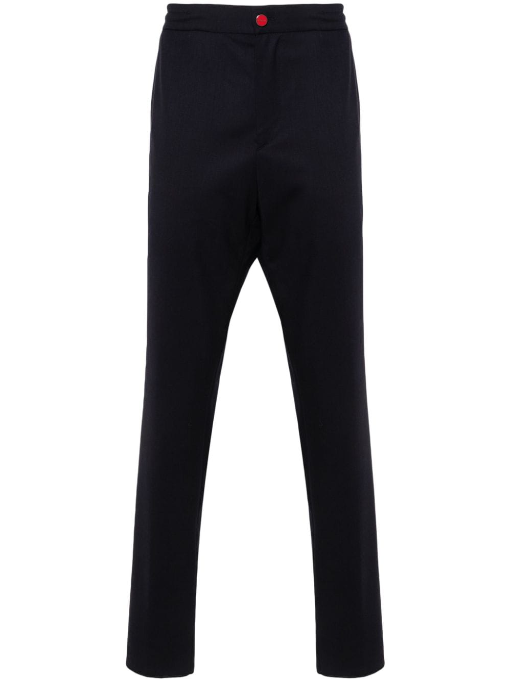 Kiton logo-patch cotton tapered trousers - Blue von Kiton