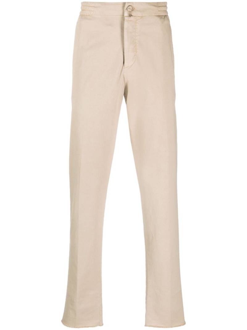 Kiton logo-patch lyocell-blend chinos - Neutrals von Kiton