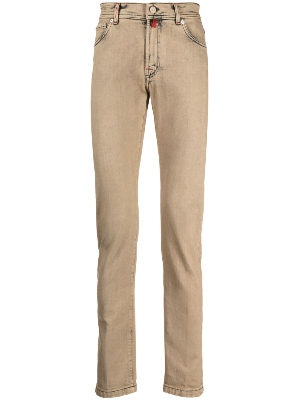 Kiton logo-patch slim-fit jeans - Neutrals von Kiton