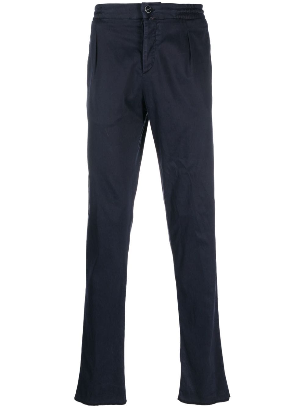 Kiton logo-patch straight-leg trousers - Blue von Kiton