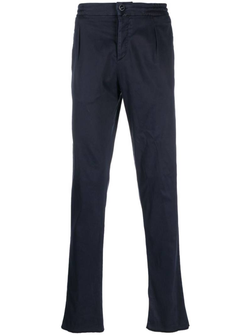 Kiton logo-patch straight-leg trousers - Blue von Kiton