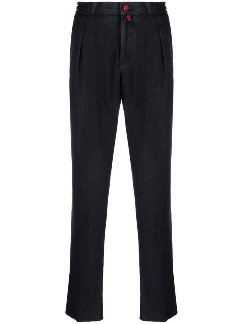 Kiton logo-patch straight-leg trousers - Blue von Kiton