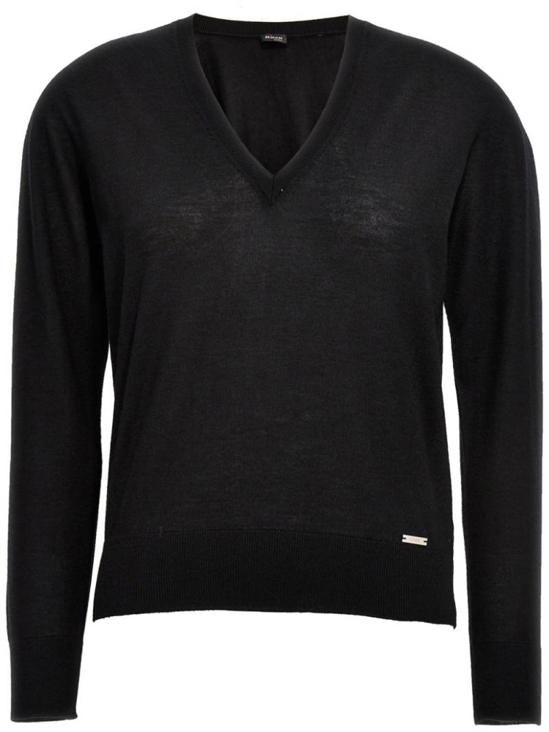 Kiton logo-patch sweater - Black von Kiton