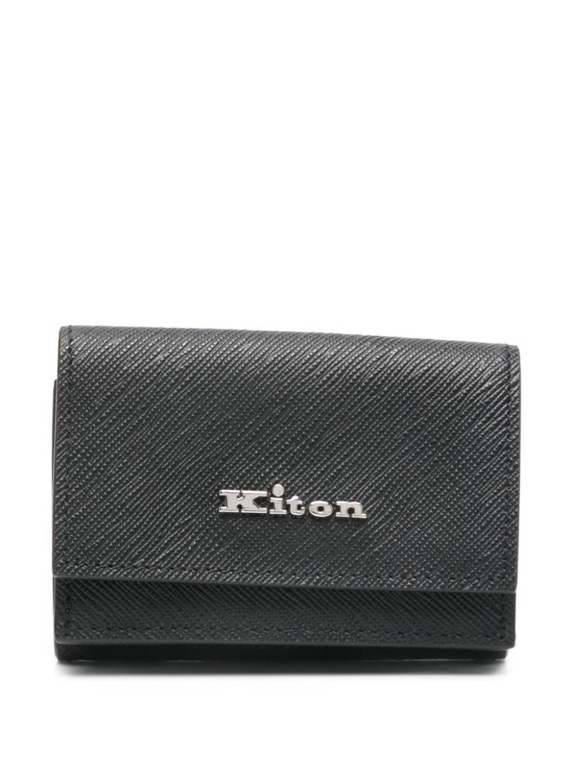 Kiton logo-plaque wallet - Black von Kiton