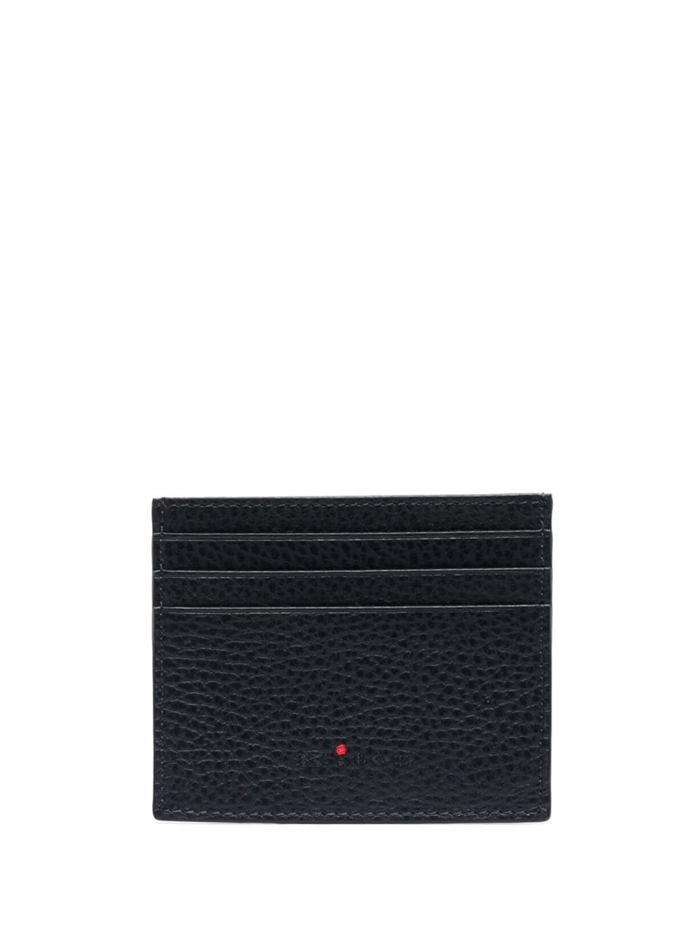 Kiton logo-print leather cardholder - Blue