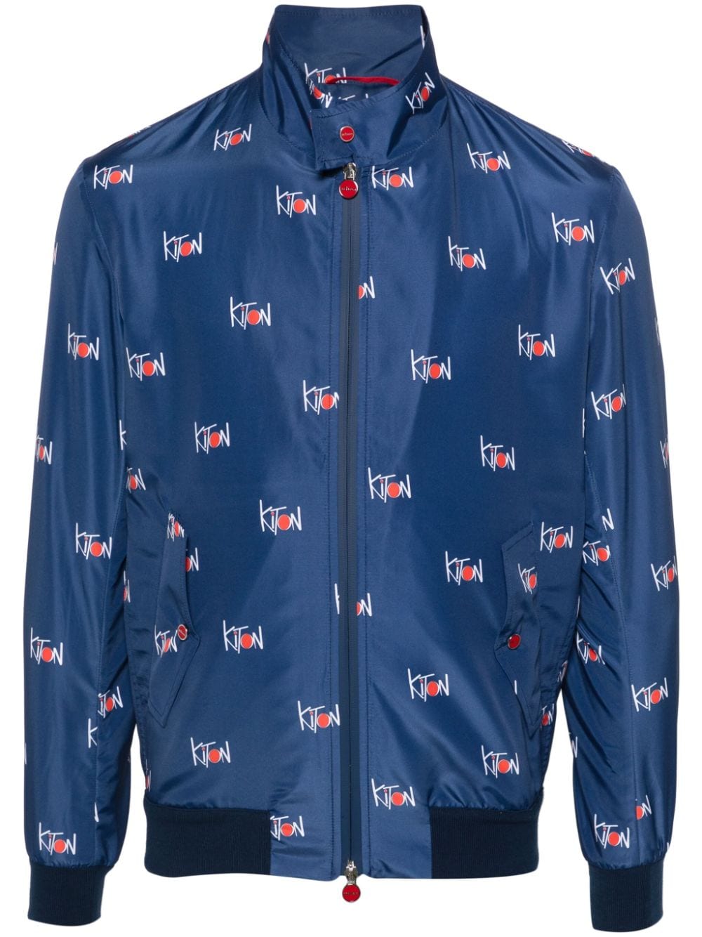 Kiton logo-print lightweight jacket - Blue von Kiton