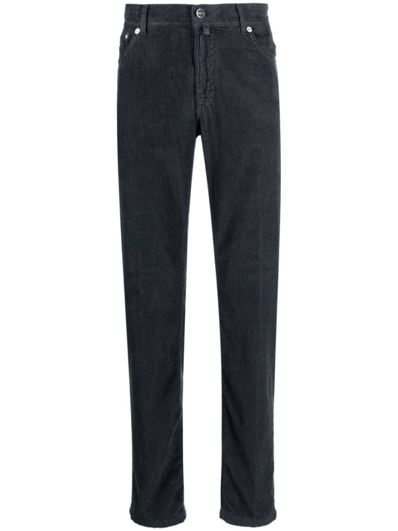 Kiton low-rise corduroy trousers - Blue von Kiton