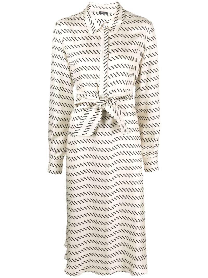 Kiton monogram-pattern silk midi dress - White von Kiton