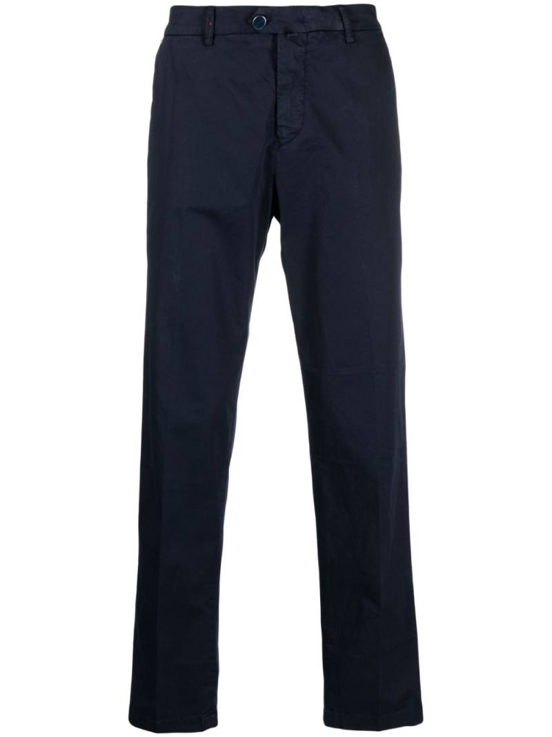 Kiton off-centre button straight-leg trousers - Blue von Kiton