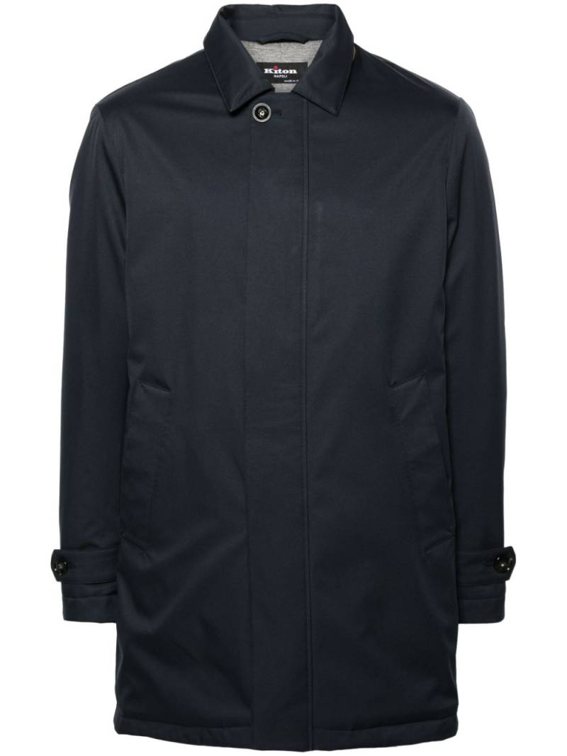 Kiton padded single-breasted coat - Blue von Kiton