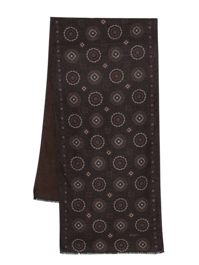 Kiton pattern-jacquard scarf - Brown von Kiton