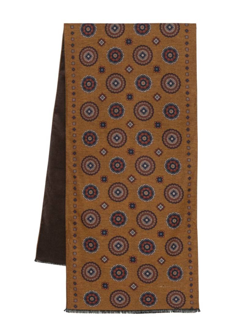 Kiton pattern-jacquard scarf - Brown von Kiton