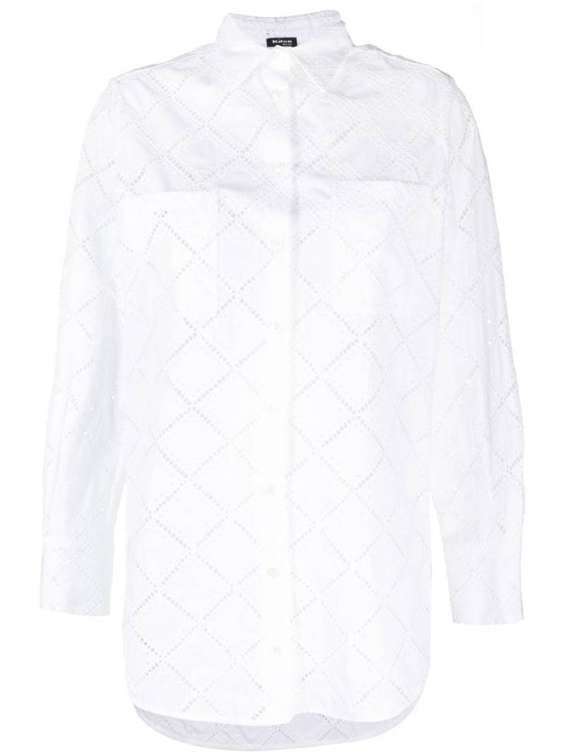 Kiton perforated long-sleeved shirt - White von Kiton