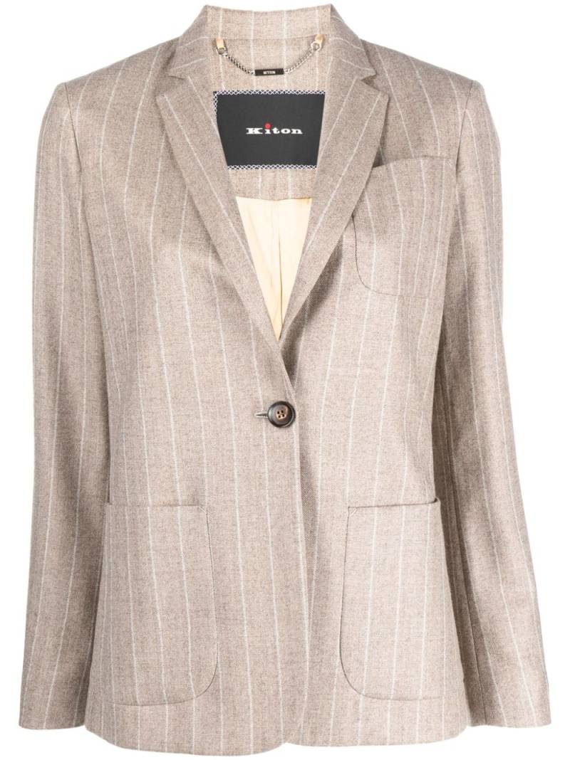 Kiton pinstriped single-breasted blazer - Neutrals von Kiton