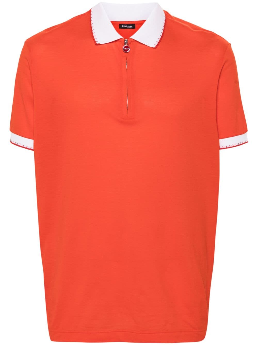 Kiton piqué-weave polo shirt - Orange von Kiton