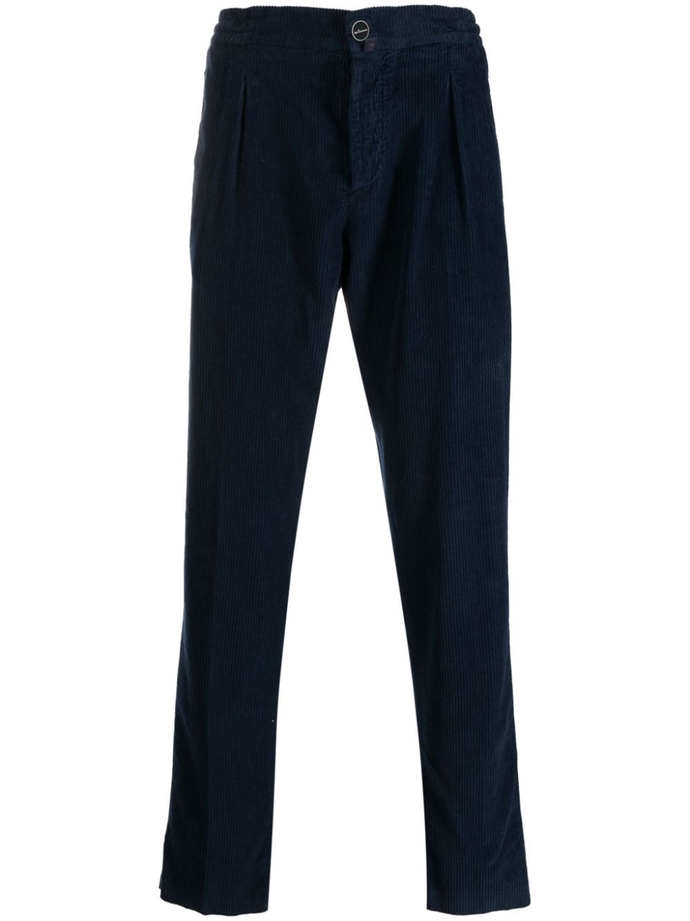 Kiton pleated corduroy straight-leg trousers - Blue von Kiton