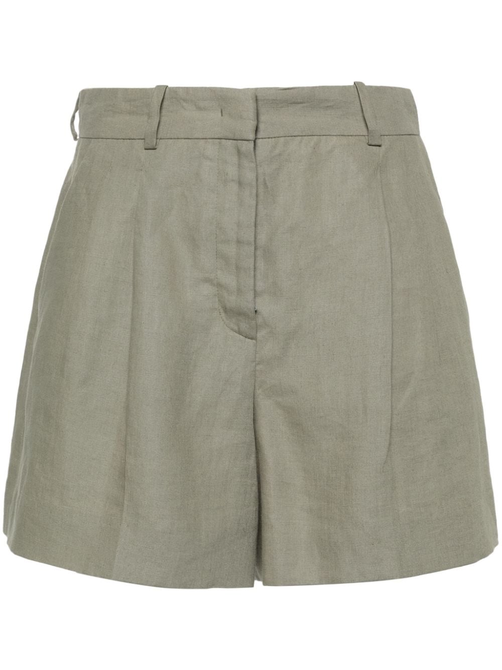 Kiton pleated detail linen shorts - Green von Kiton