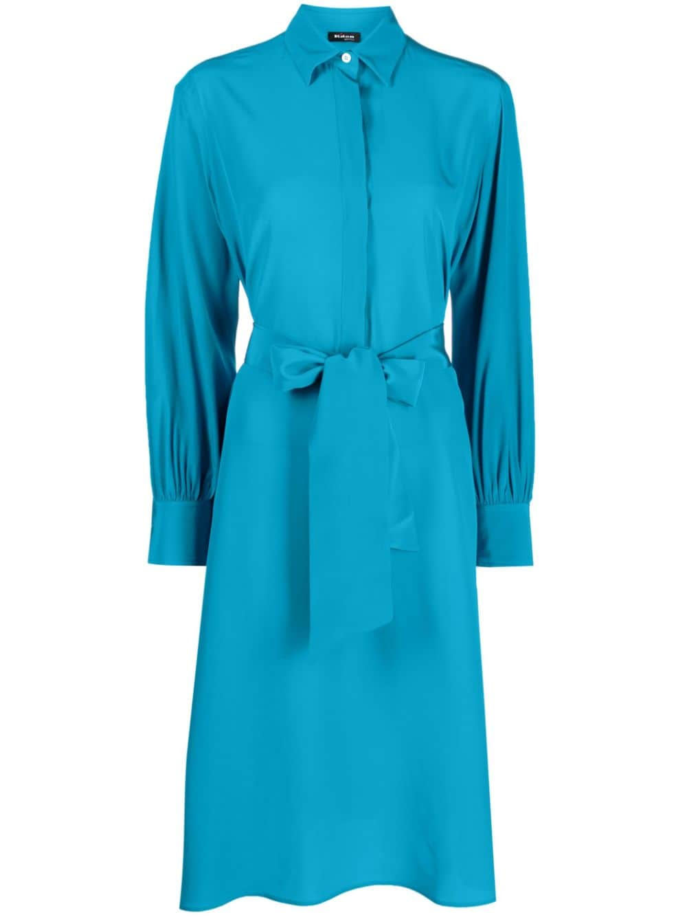 Kiton pussy-bow silk midi dress - Blue von Kiton