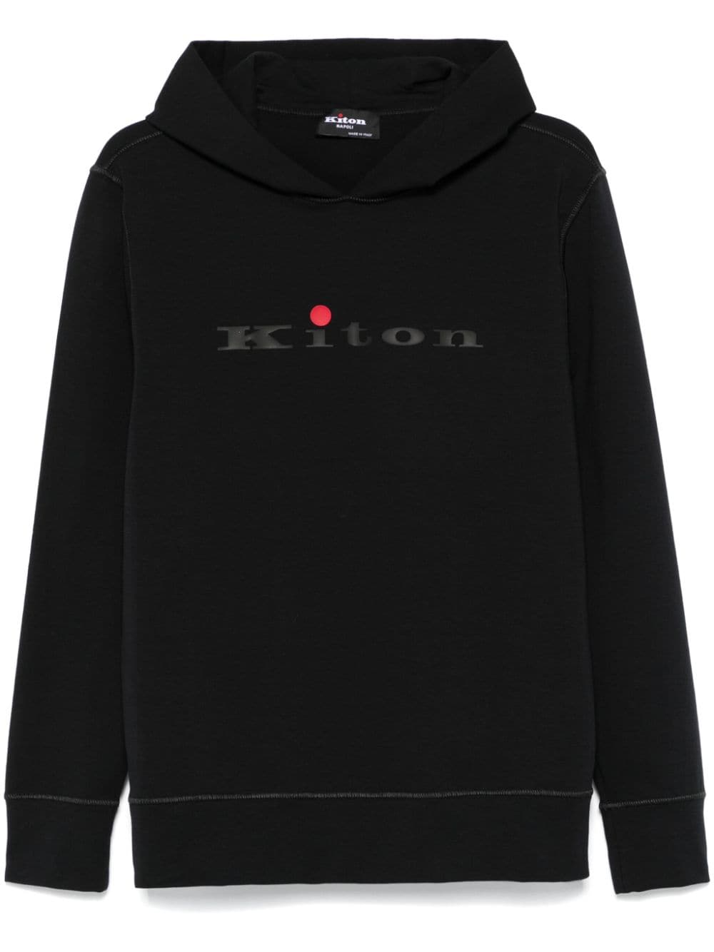 Kiton rubberised-logo hoodie - Black von Kiton