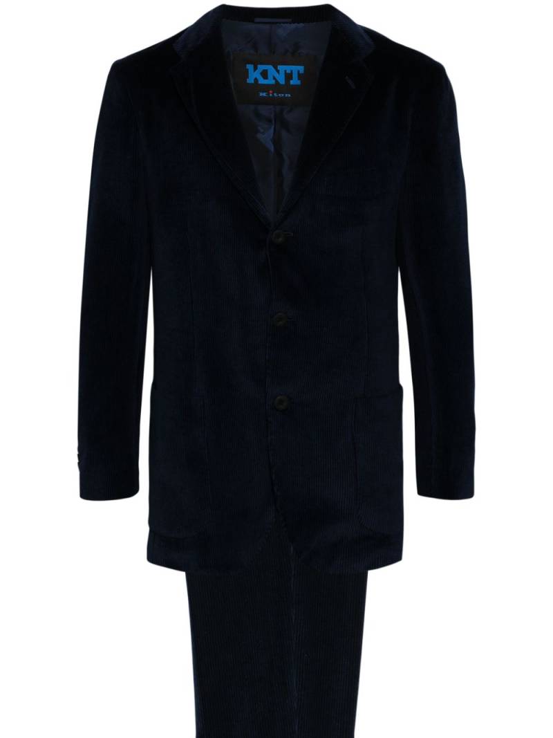 Kiton single-breasted corduroy suit - Blue von Kiton