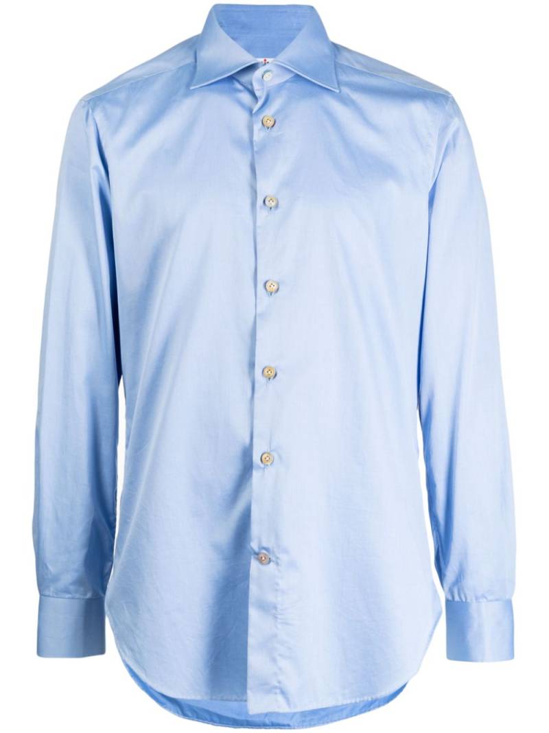 Kiton spread-collar cotton shirt - Blue von Kiton