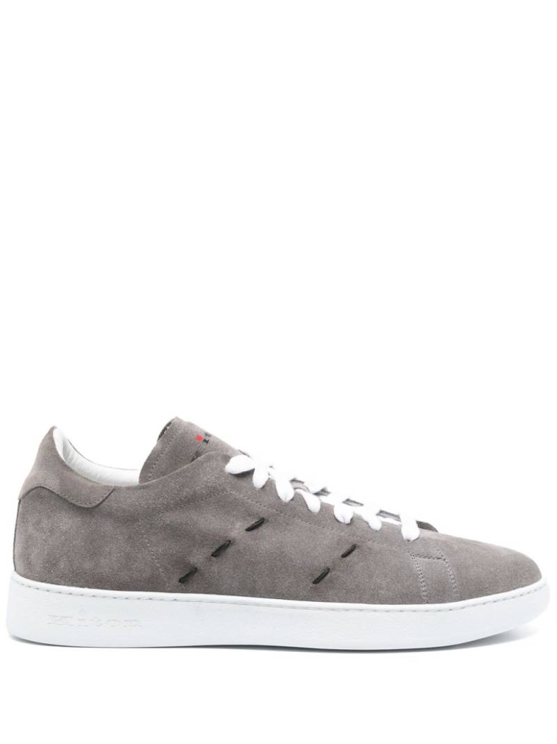 Kiton stitching leather sneakers - Grey von Kiton