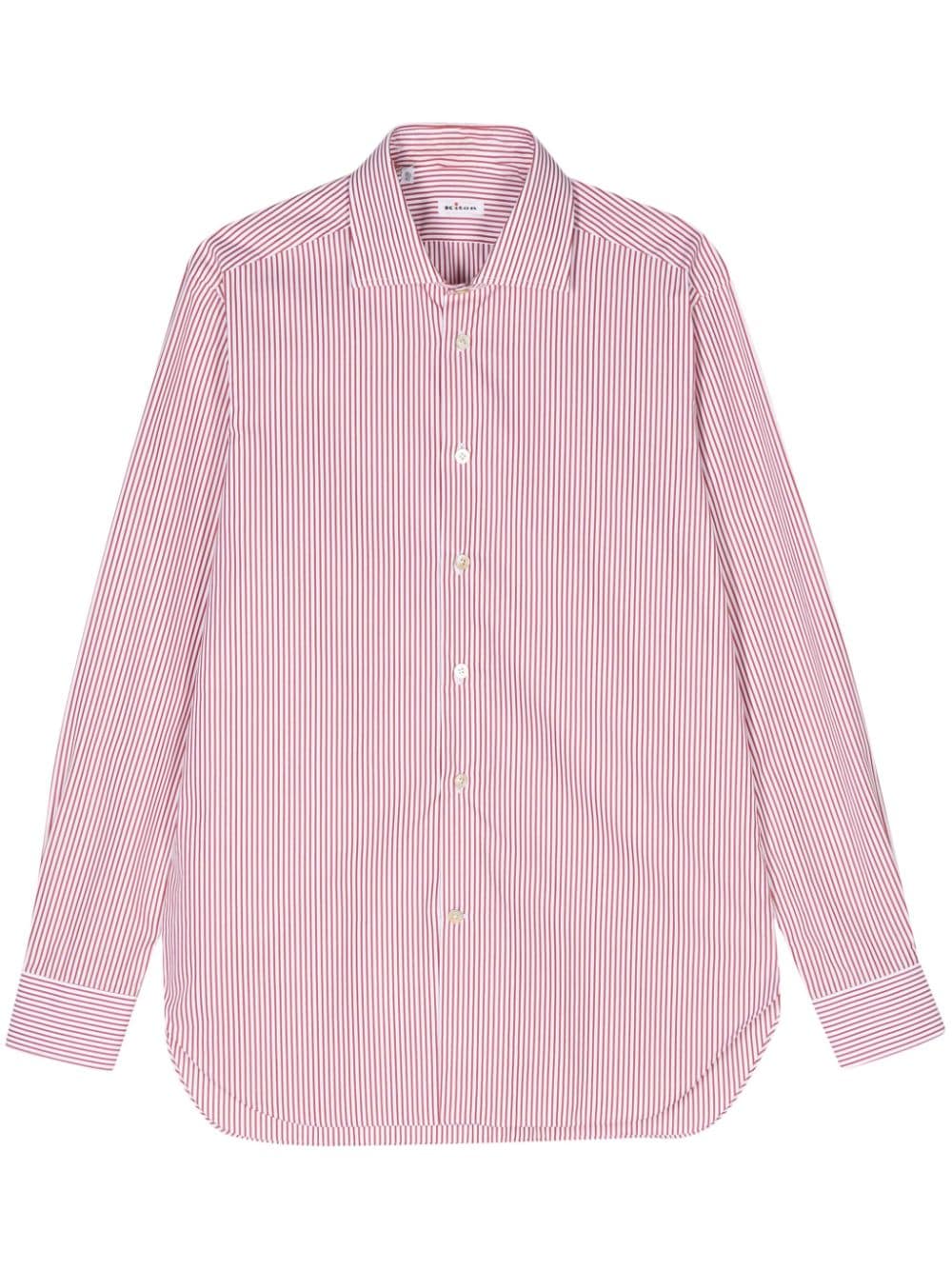 Kiton striped poplin shirt - Red von Kiton