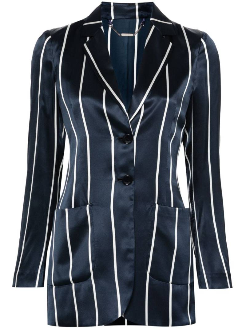 Kiton striped silk blazer - Blue von Kiton