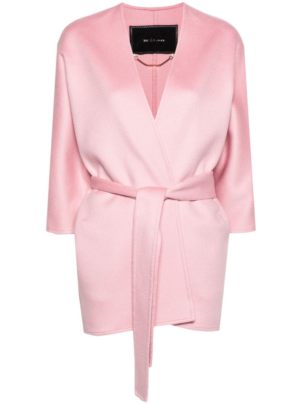 Kiton tied-waist cashmere jacket - Pink von Kiton