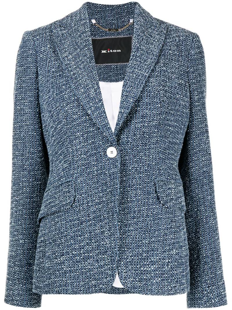 Kiton tweed cotton blazer - Blue von Kiton