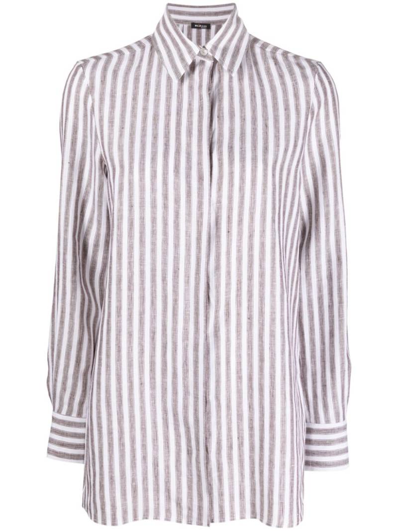 Kiton vertical-stripe long-sleeve shirt - White von Kiton