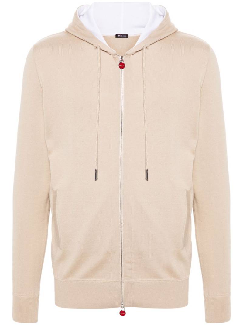 Kiton zip-up hooded cardigan - Neutrals von Kiton