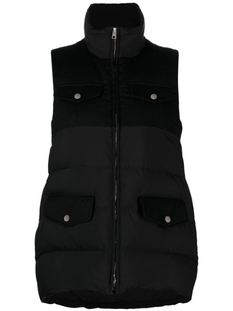 Kiton zip-up quilted down gilet - Black von Kiton