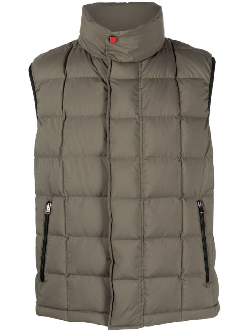 Kiton zip-up quilted down gilet - Green von Kiton