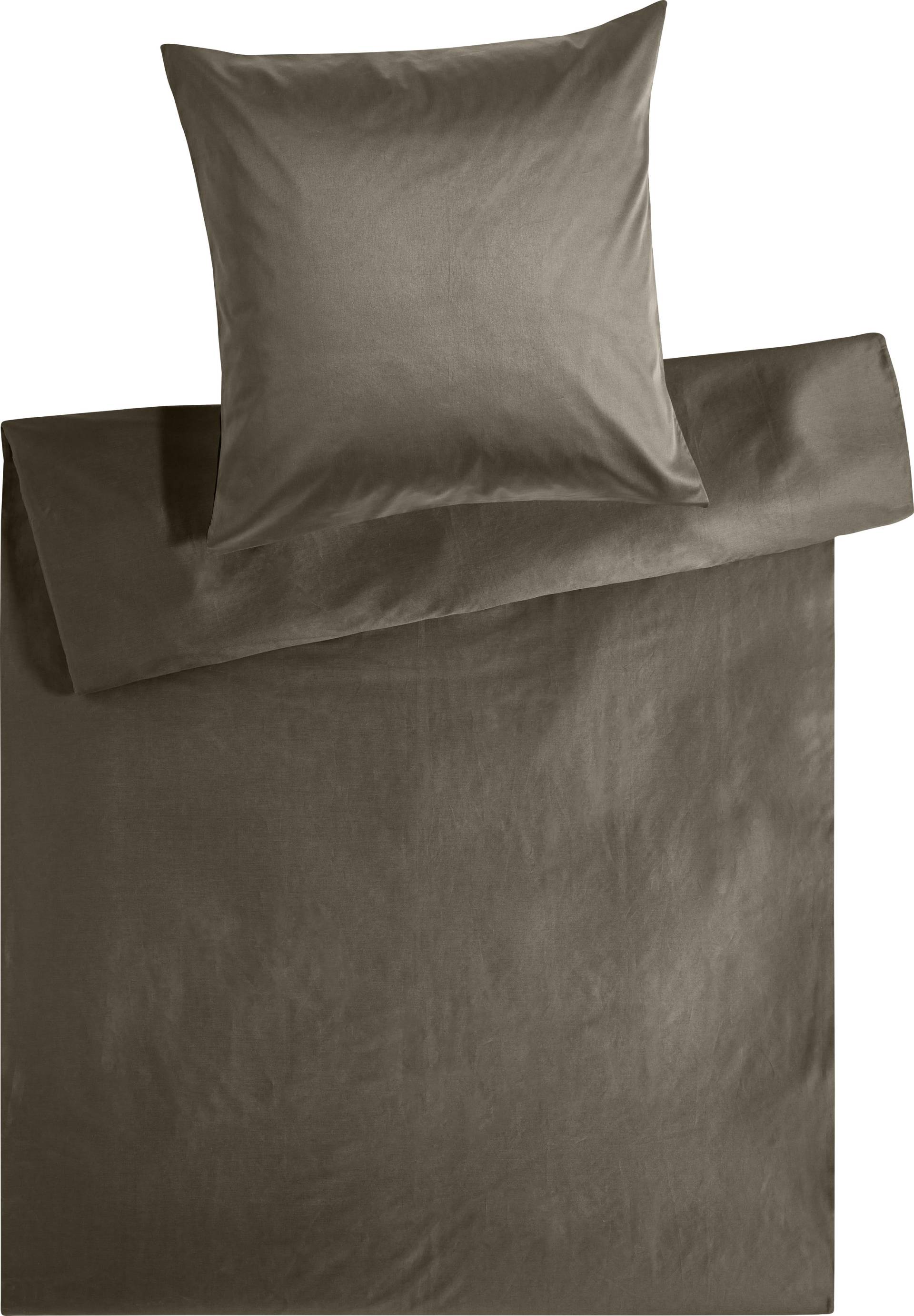 Kneer Bettwäsche »Edel-Satin Uni in 135x200, 155x220 oder 200x200 cm«, (2 tlg.), Bettwäsche aus Baumwolle in Satin-Qualität, unifarbene Bettwäsche von Kneer