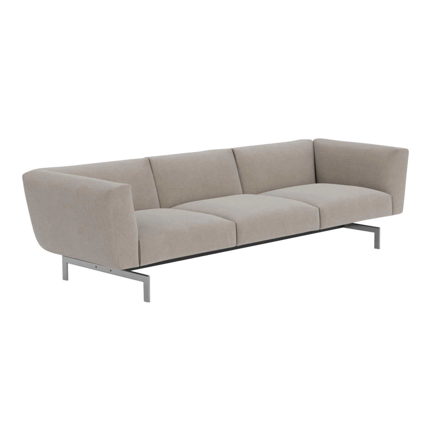 Avio 3er Standard Sofa, Polster Farbe 100t (tonus), Gestell aluminiumfarbig, lackiert von Knoll International