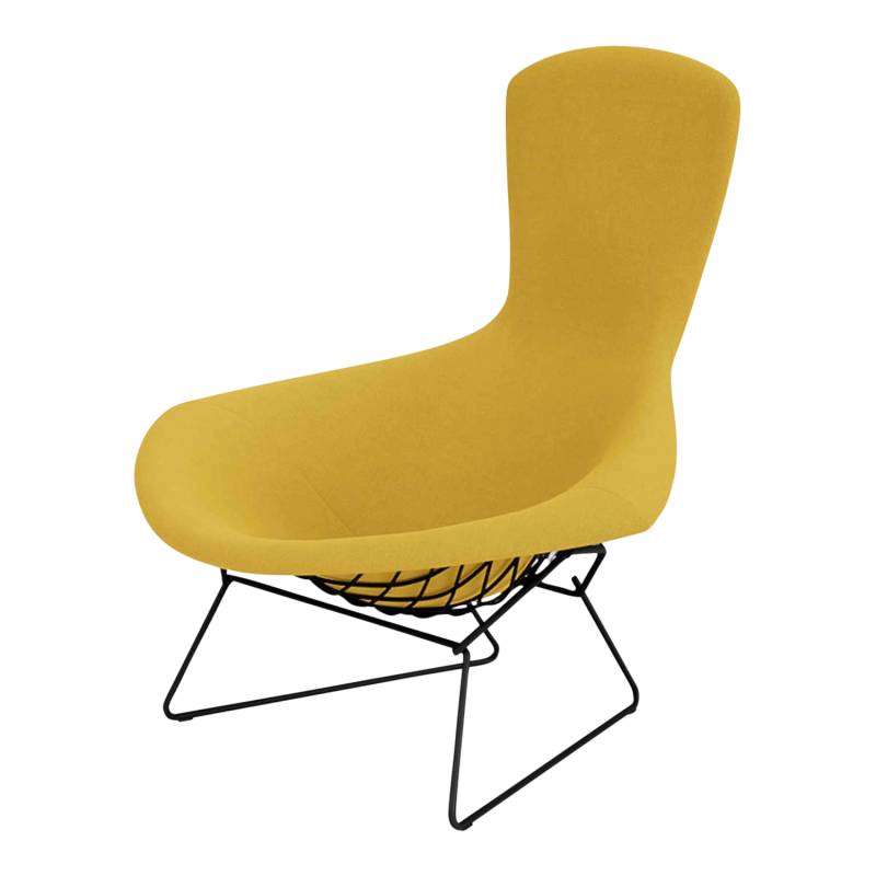 Bertoia Bird Hochlehner Sessel, Polster Farbe 914t (tonus), Gestell rilsan, schwarz von Knoll International