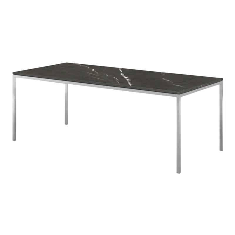 Florence Knoll Ess-/Hochtisch, Grösse l. 140 x b. 140 cm, Tischplatte marmor nero marquina mn (beschichtet) von Knoll International