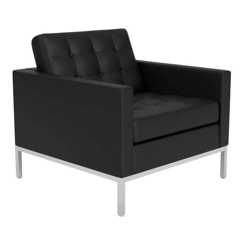 Florence Knoll Relax Sessel, Bezug leder, volo white vo785, Gestell bronze, lackiert von Knoll International