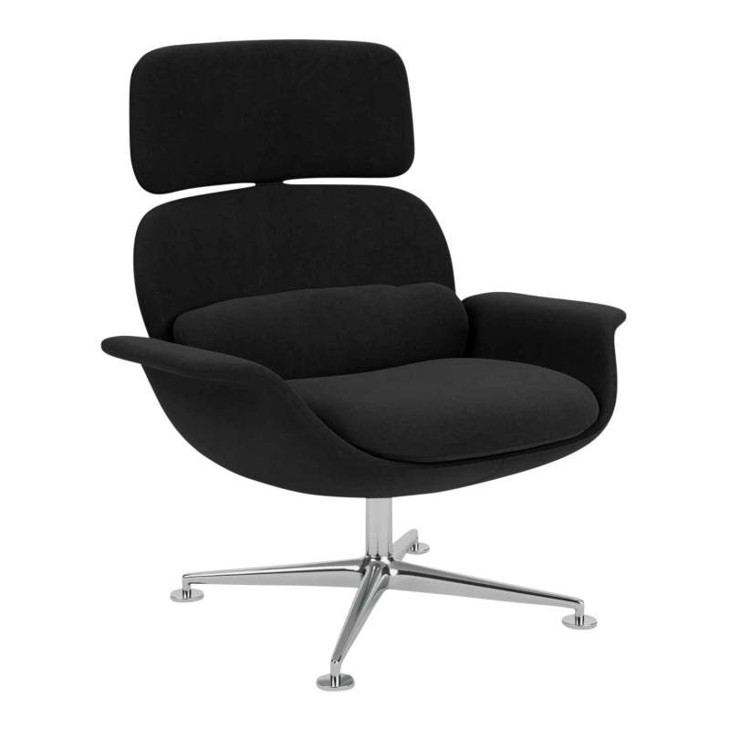 KN02 Dreh-/Liegesessel, Polster Farbe 605t (tonus), Gestell anthrazit, lackiert von Knoll International