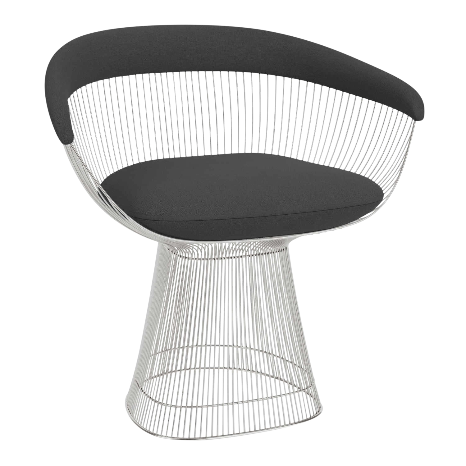 Platner Armlehnstuhl, Polster Farbe 424t (tonus), Gestell nickel, poliert von Knoll International