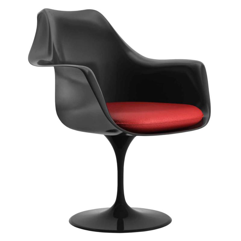 Tulip Saarinen Armlehnstuhl, Ausführung starr, Schale schwarz, Polster sitzkissen, Polster Farbe 508t (tonus) von Knoll International