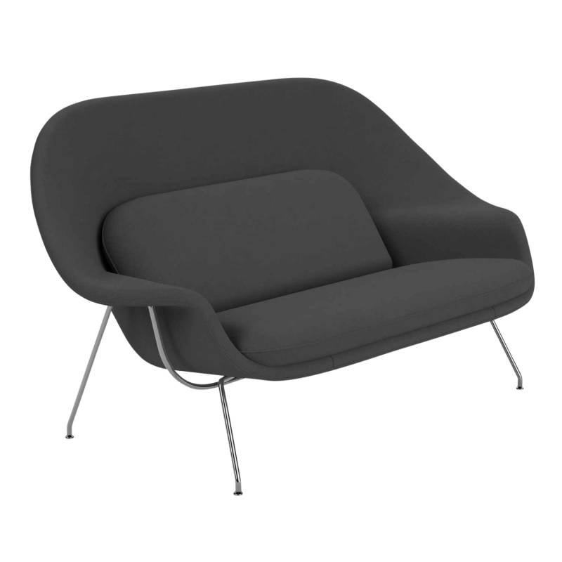 Womb Settee Sofa, Polster Farbe 854t (tonus), Gestell schwarz, lackiert von Knoll International