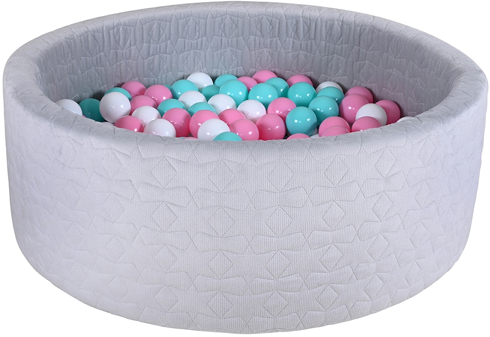 Knorrtoys® Bällebad »Soft, Geo Grey«, mit 300 Bällen rose/creme/lightblue; Made in Germany von Knorrtoys®